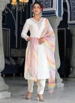 Muslin Cream Festival Wear Embroidery Work Readymade Salwar Suit